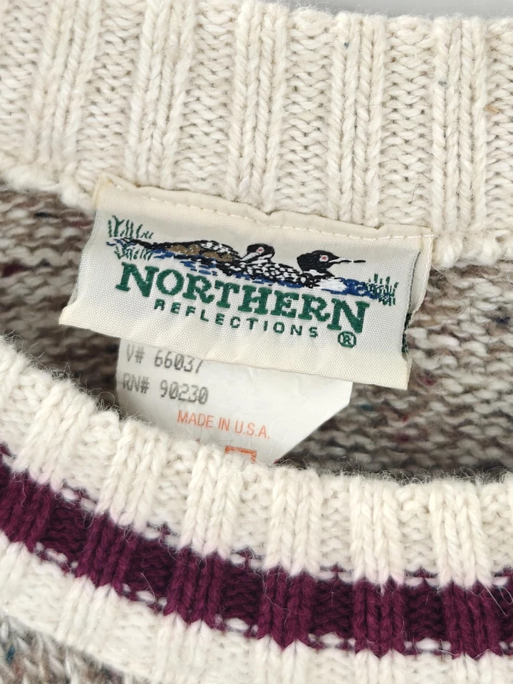Vintage Northern Reflections Sweater Mens Medium Wool Blend Chunky Knit USA 90s - Image 2 of 4