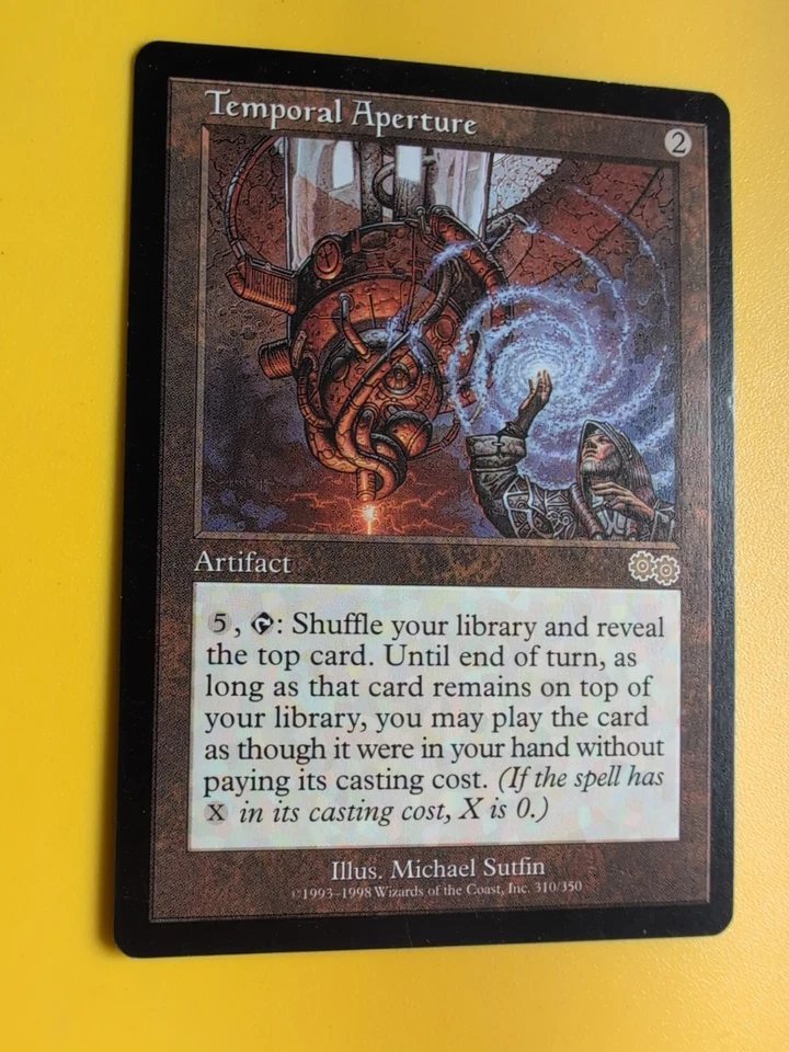 Temporal Aperture. Rare Artifact  MTG Card. Urza's Saga. Old Vintage - Image 3 of 4