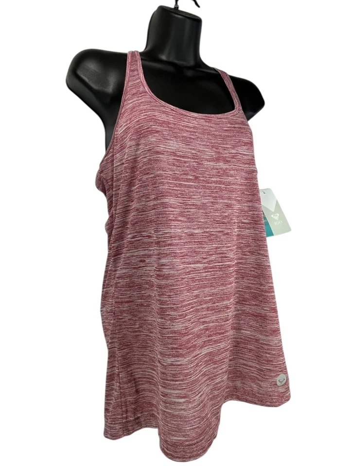 Camiseta sin mangas ROXY ACTIVE Morning Light talla L roja jaspeada espalda deportiva doble correa Foto 4 de 4