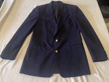 Givenchy Monsieur Navy Blue Wool Blazer, Jacket, Gold Buttons, Union Made USA
