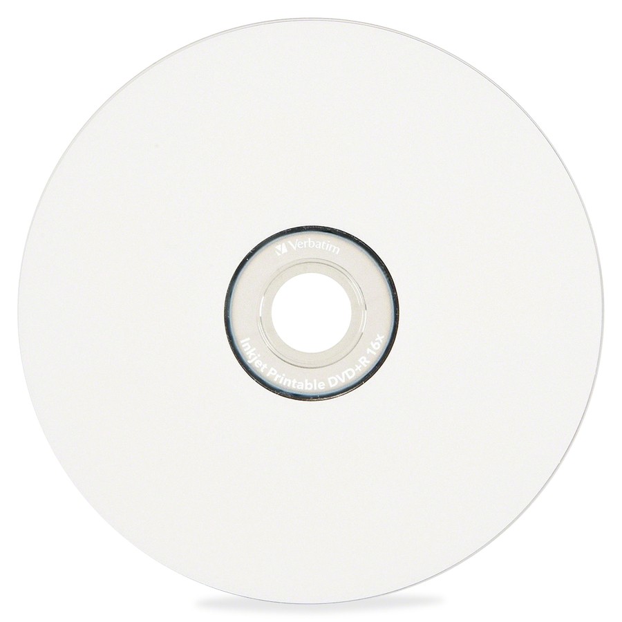 Verbatim DVD-R 4.7GB 16X White Inkjet Printable - 100pk Spindle (VER95153)