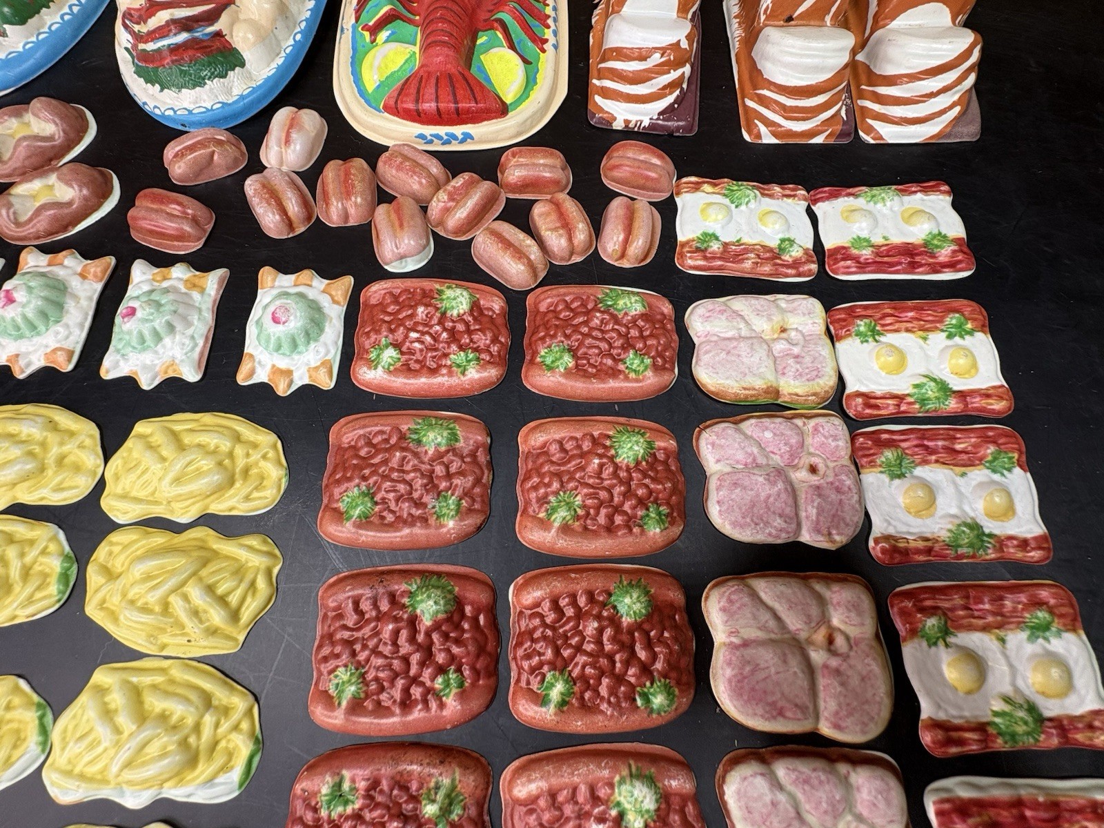 Play Food Molded Celluloid Plastic Toy Doll Vintage 1950s Lot 100+ pcs