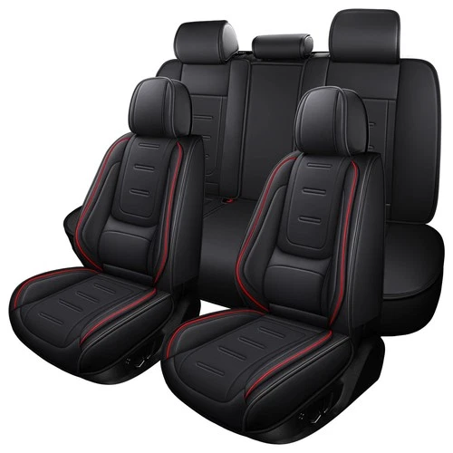 For Dodge Charger Ram 1500 Challenger Leather Full Set Car Seat Cover Front Rear