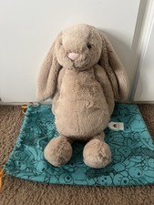 100% Genuine Jellycat Bashful Beige Bunny Classic Large New With Tags