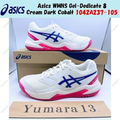 Asics WMNS Gel-Dedicate 8 Cream Dark Cobalt 1042A237-105 Women's Size