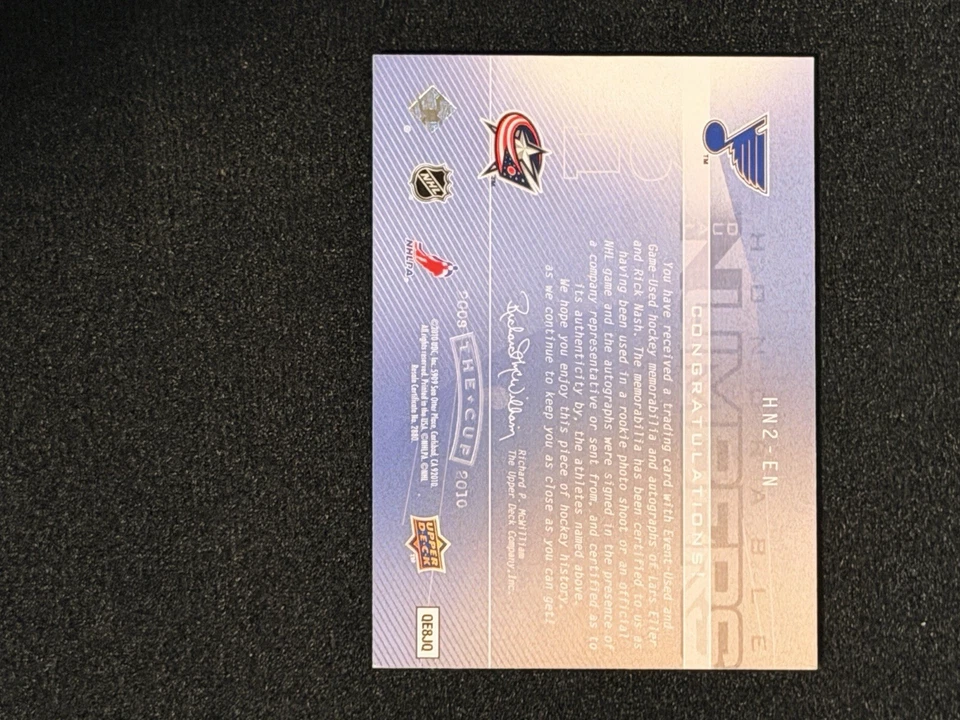 2009-10 UD The Cup Honorable Numbers Eller / Nash Dual Patch Dual Auto /61 - Image 2 of 3