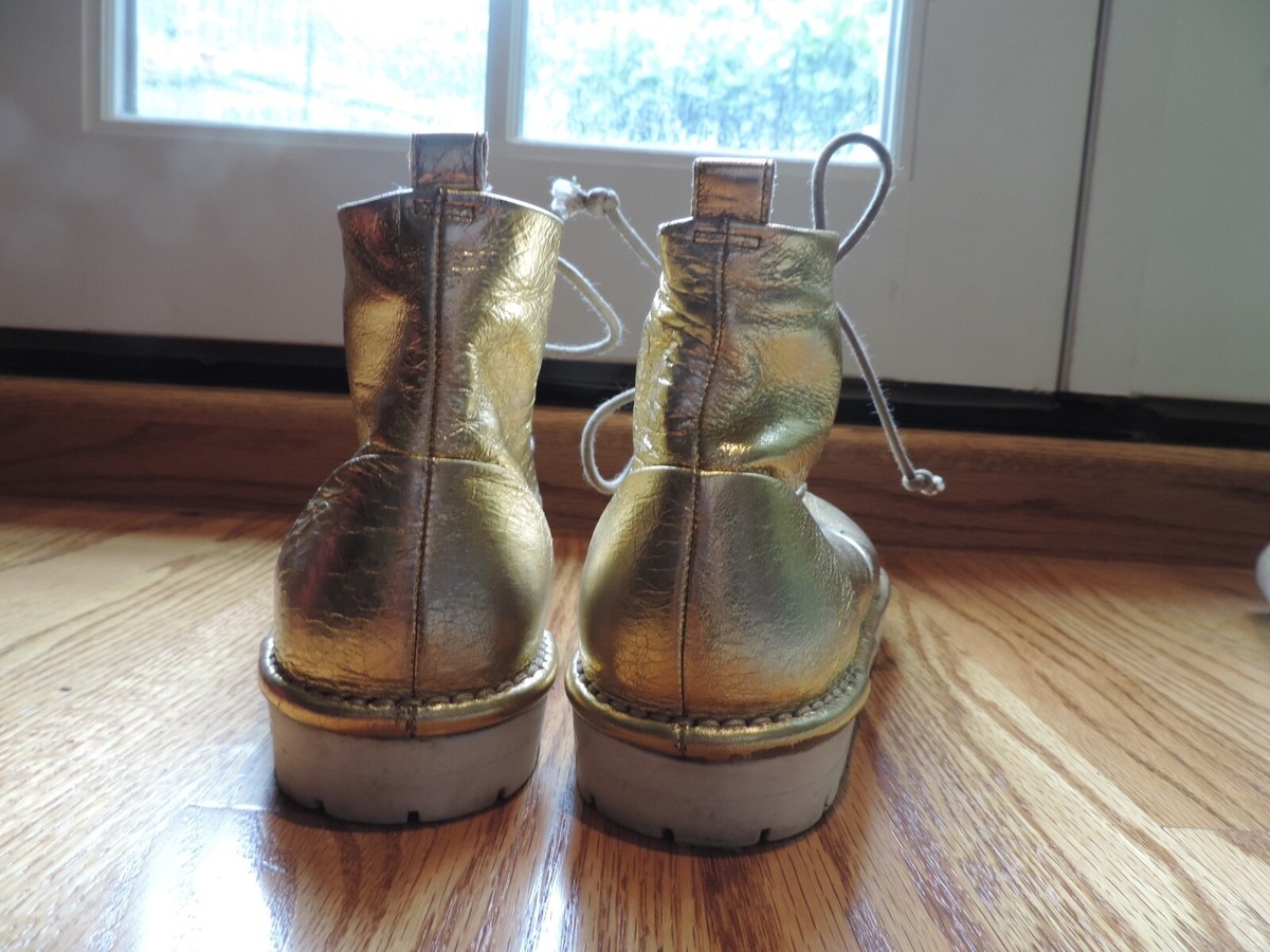 Marsell Gold Sneakers Women's Size 36 Italian Leather Made Shoes