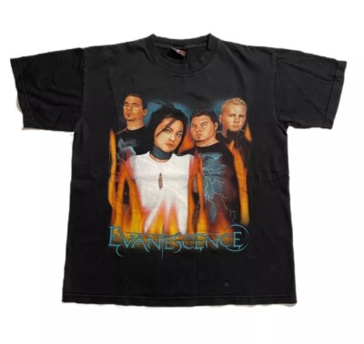 Vintage Evanescence T-shirt Tee Black Mens Large Punk Rock Music Gothic Y2K 00 s