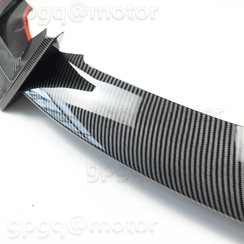 For Tesla Model 3 2017-2023 V Style Front Bumper Lip Splitter Carbon Fiber Look - Picture 10 of 11