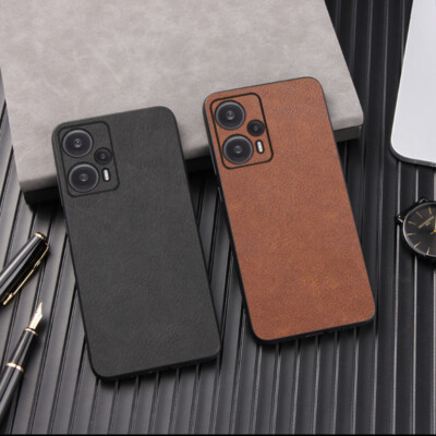 For Xiaomi Redmi Note 12 Turbo, Luxury Business Retro Leather Rubber Case Cover