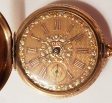 Hampden 14K GF, Full Hunter Case Tri Color Dial Pocket Watch Railroad Grade