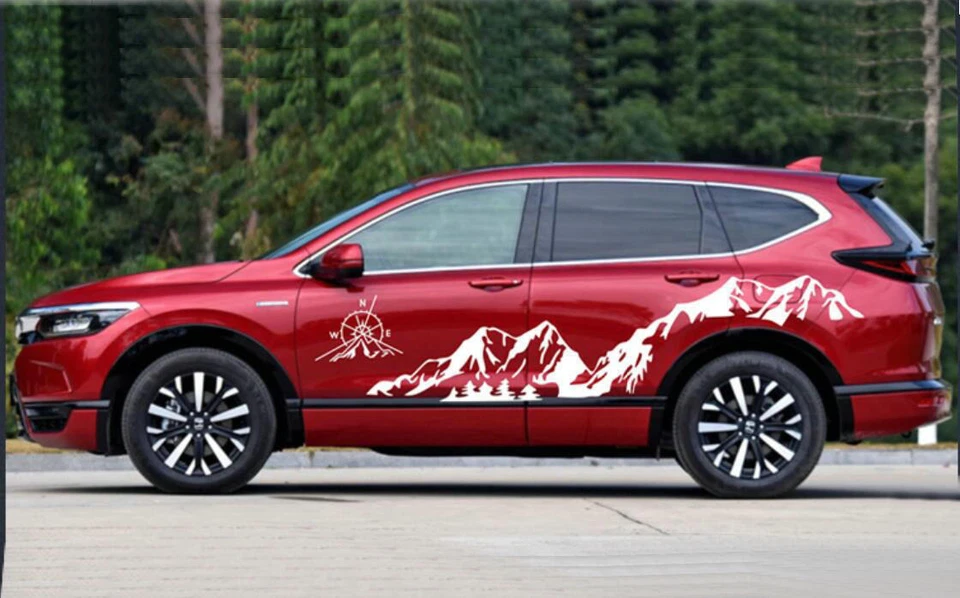 Graphics Vinyl Mountain Car Sticker For HONDA CR-V Side Door Decal Stripes Vinyl - Imagem 2 de 4