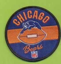 3-1/2" Circular Embroidered Iron On Retro Patch - Chicago Bears