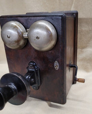 Antique Stromberg Carlson Wooden Wall Telephone - Hand Crank - Smaller Version