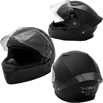 Casque Homologué Integral Moto Scooter intégré Touring Noir - Photo 1/4