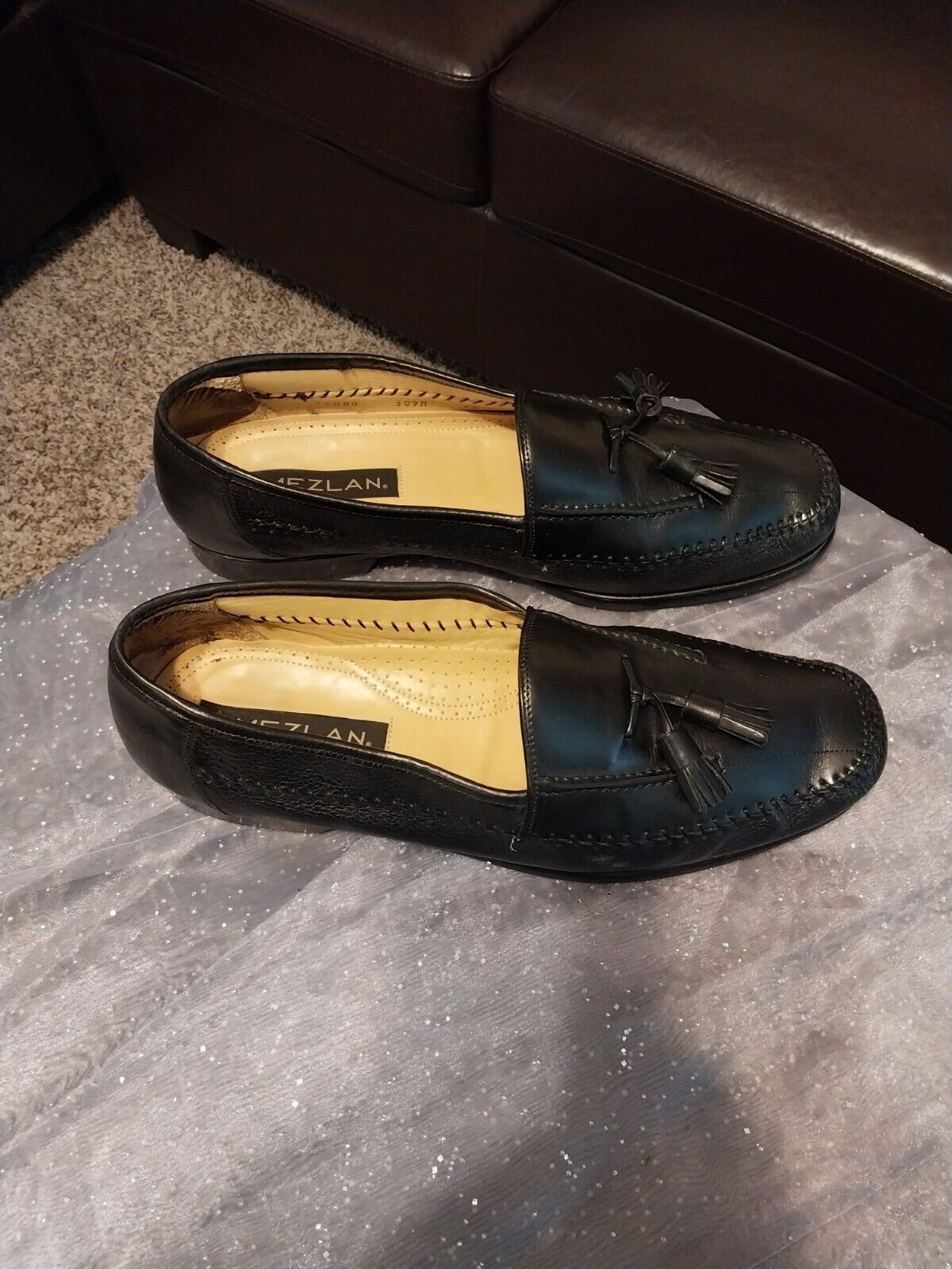 Mens Mezlan Pre-owned Slip-on Shoe Size 12M Black… - image 2