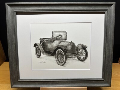 Drawing of a Chevrolet Model H-2 Royal Mail Car Roadster Pencil Sketch Picture