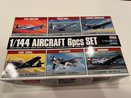 ARII 1/144 Aircraft 6 PCS SET P51D, FW-190, Hurricane, P-63, Helldiver, P40.