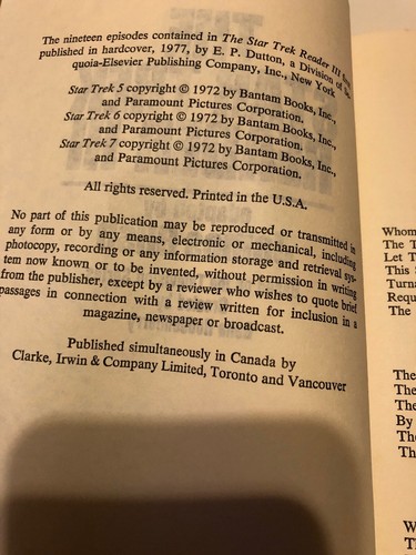 Star Trek James Blish The Star Trek Reader III Good Vintage Sci Fi Fantasy Book - Picture 5 of 10