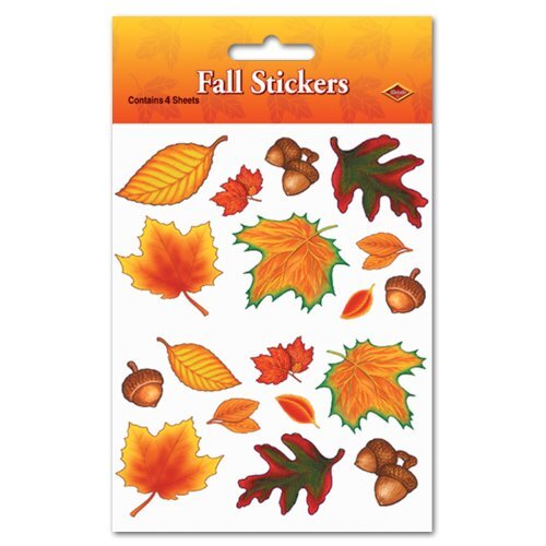 Beistle Thanksgiving Fall Leaves Stickers 4¾" x 7½" - Picture 1 of 1