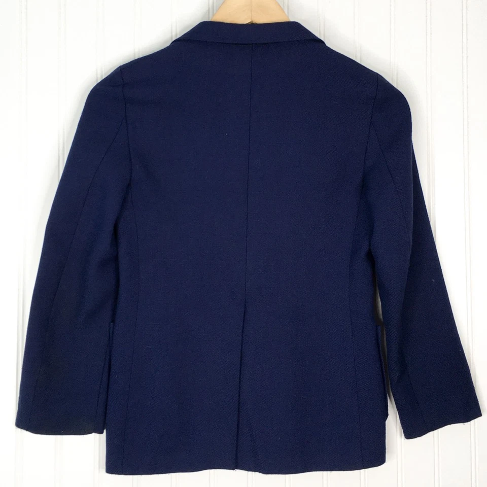 Yves Saint Laurent Boys Suit Jacket Blue Solid Two-Button Pockets Lined Formal M - Image 2 of 3