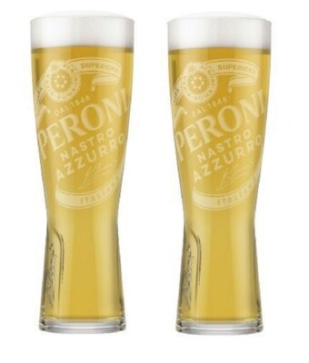 Set 4 x Peroni Pint Gläser 20oz gebraucht CE gestempelt original offiziell