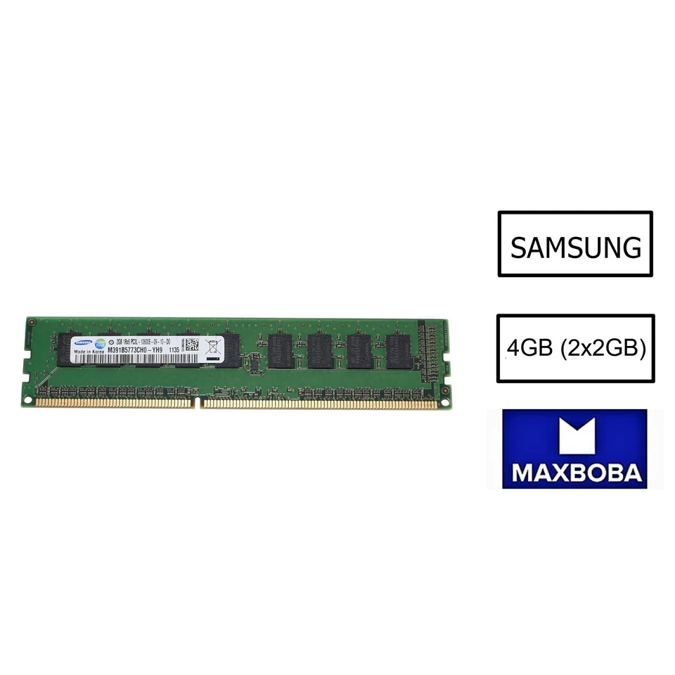 Samsung Memory 4GB (2x 2GB) 1RX8 Desktop RAM 10600E DDR3 DIMM M391B5673FH0-CH9 - Image 2 of 4