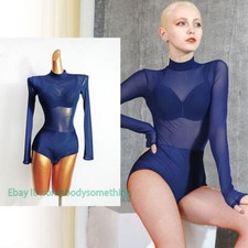Latin Rumba Samba Tango Salsa Rhythm Dance Tops Leotards Unitards Ballroom Mesh