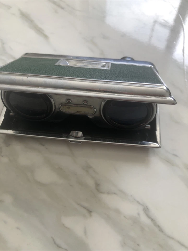 Vintage Japan SELSI 2.5x Pop Up Coated Lens Green Opera Binoculars - Image 3 of 4