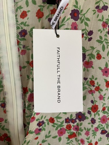 NWT $179 FAITHFULL THE BRAND Blohm MIDI Dress Bastille Floral Print Ivory Med 6 - Picture 6 of 18