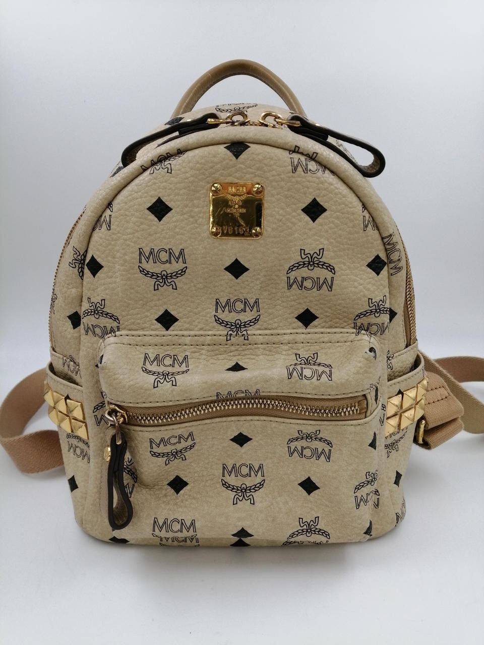MCM Visetos Side Studs Backpack Monogram Backpack… - image 1