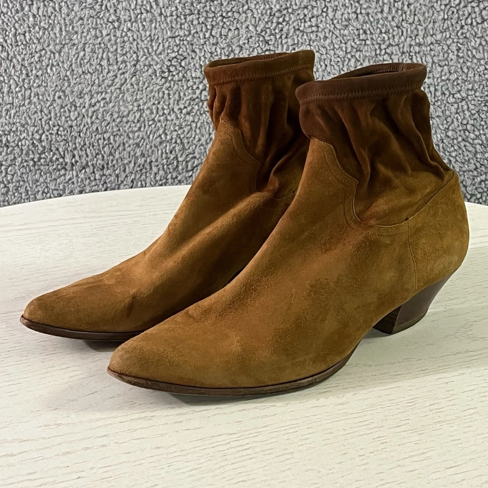 Tamara Mellon Botas Mujer 42/11.5 Marrón Gamuza Go West Elastizadas Botines al Tobillo Foto 2 de 4