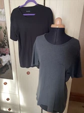 HUGO BOSS Bodywear 3 x Men's T Shirts Black Grey Navy Size M Cotton Short Sleeve