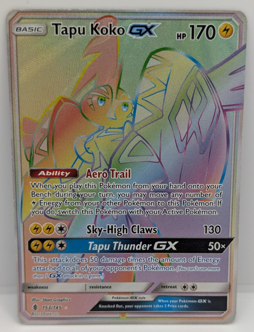 Tapu Koko GX (Secret) 153/145 Sm-Guardians Rising Holo LP Pokemon