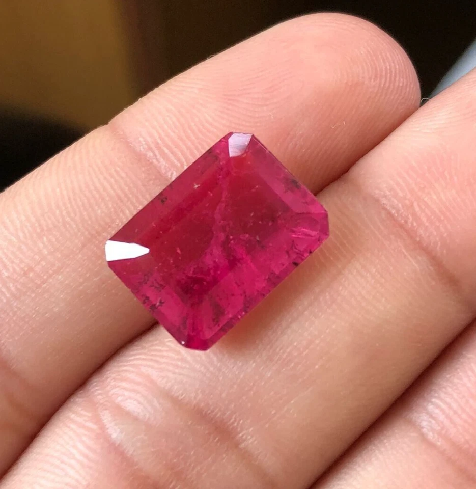 11 Cts Lab Created Pink Ruby Faceted 16x11x7 MM Emerald Cut Ruby Loose Gemstone - Image 4 of 4