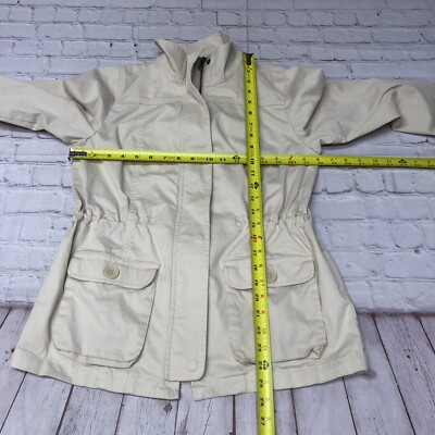 Coldwater Creek Women Full Zip Anorak Jacket Size 4-6 Cotton Blend 