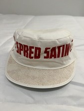 Vintage 80s Glidden Spred Satin White Stretch Fit Painters Hat