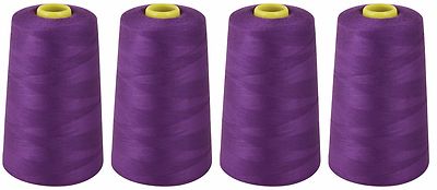 LILA NÄHGARN, 120er SPUN POLYESTER, OVERLOCKEND 5000 YARDS, X4 KEGEL 