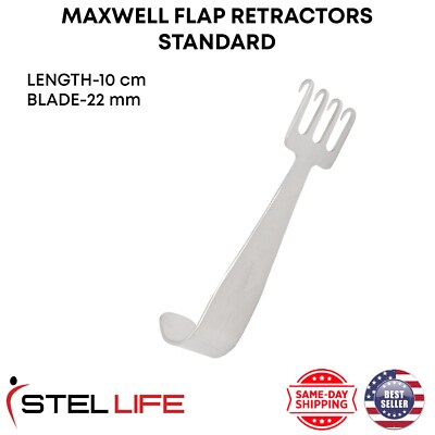 MAXWELL Flap Retractors 10 cm Lenght 4 Sharp Prongs Plastic Surgery Instruments
