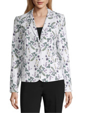 NWT Liz Claiborne Double Cotton Blazer Floral 2 Colors FAST SHIPPING