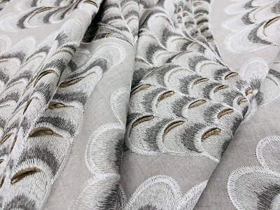 S. Harris Contemporary Embroidery Fabric- Vintage Peacock Plume 4.65 yds 0119603