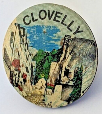 Devon County Pin Vtg OG CLOVELLY Village Devon Harbour Tourist Cobbled Path Devon Badge ...