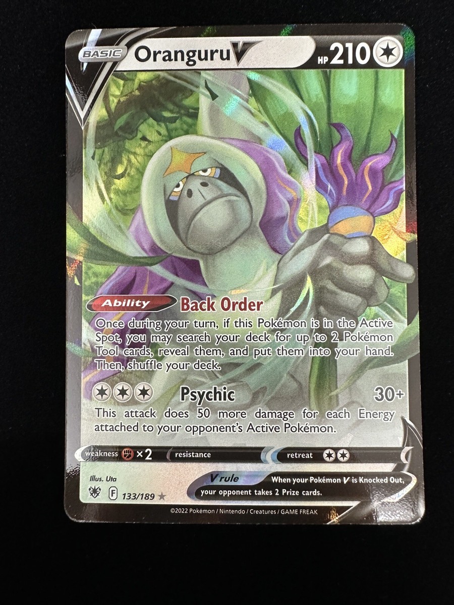 Oranguru V Astral Radiance 133/189 Holo Ultra Rare Pokmon TCG Card Near  Mint