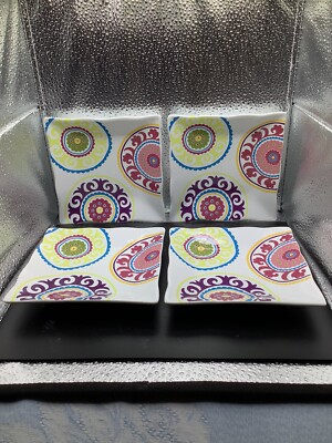 222 Fifth Bright Suzani Fine China Bread Plates Lot of 4