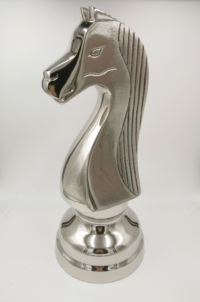 Chrome horse chess piece