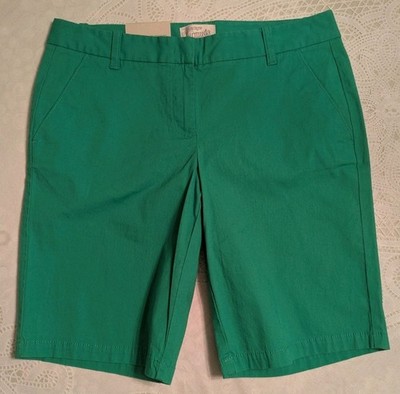 J.Crew Bermuda Stretch Chino Shorts Women s Size 4 Green City Fit 10  Inseam NWT