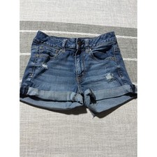 American Eagle Outfitters Women's Denim Jean Shorts Distressed Cuffed Size 2