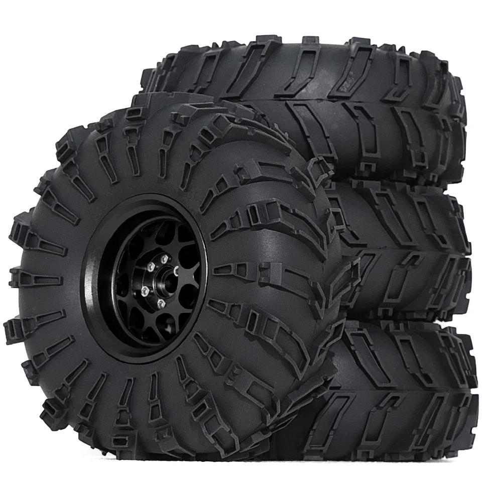 Juego de llantas Beadlock de 2,2" 138 mm para coches sobre orugas de radiocontrol de 1/10 como Axial SCX10 Foto 2 de 4