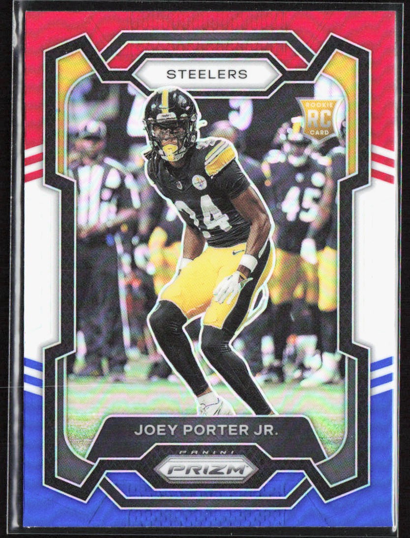 2023 Panini Prizm Joey Porter Jr. Red White Blue Rookie RC #386 Steelers