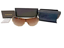 VERSACE Mod. 2101 1002/13 120 Black Gold Frame Sunglasses Brown Gradient Lens